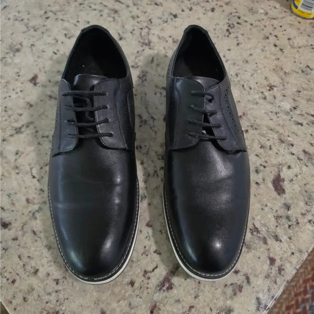 Bruno Marc Black Oxford Dress Shoes – Men’s Size 14